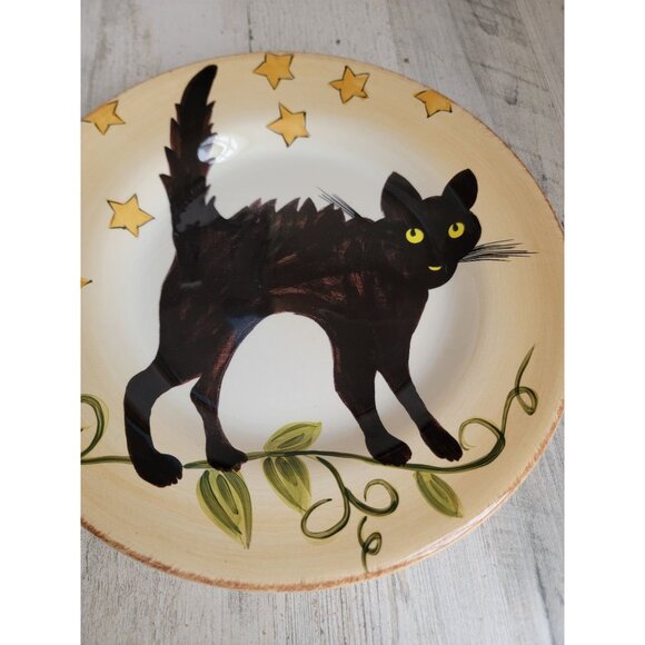 Dario‎ Fatticci black cat plate Halloween home decor vintage - Picture 2 of 6